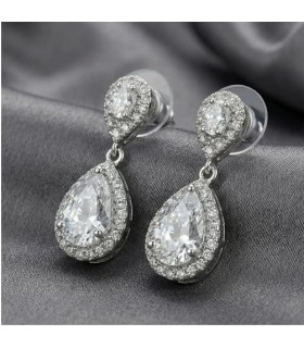 Pendientes colgantes de cristal con forma de lágrima