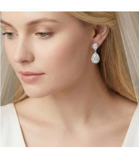 Pendientes colgantes de cristal con forma de lágrima