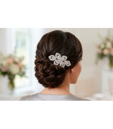6-leaf comb with mini crystals