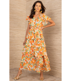 Vestido estampado floral de tiempos