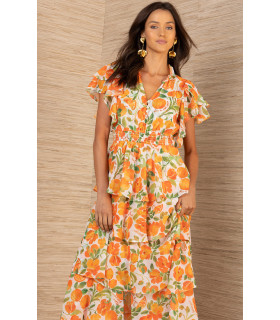 Vestido estampado floral de tiempos