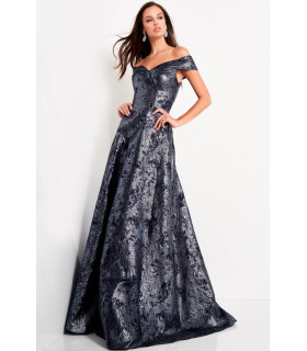 Metallic off-the-shoulder dress