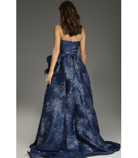 Strapless A-line dress with ruffles