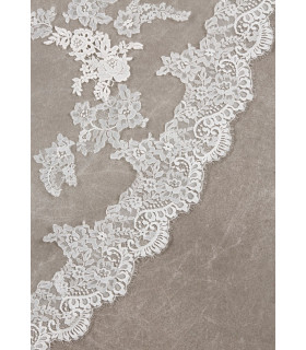 Long veil of lace and tulle