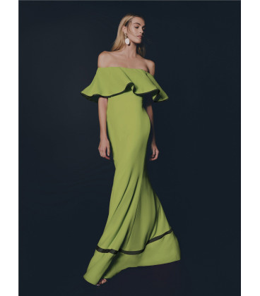 Strapless dress with ruffles