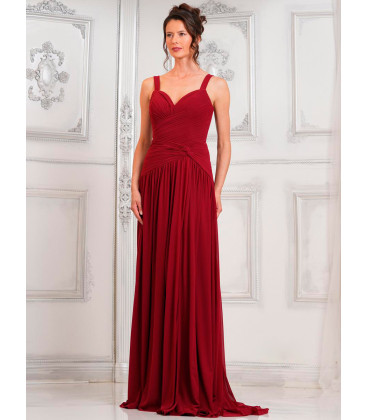 Vestido con escote corazón y blusa drapeada