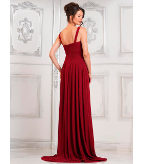Vestido con escote corazón y blusa drapeada