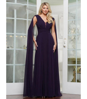 A-line dress with cape sleeves