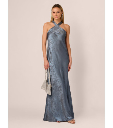 Metallic mermaid dress with halter neckline
