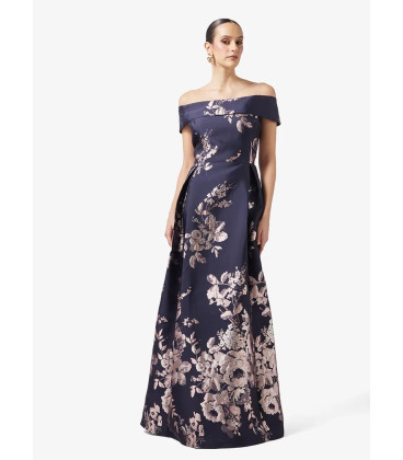 A-line dress with off-the-shoulder design