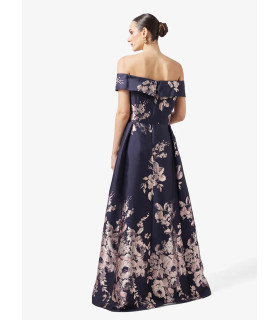 A-line dress with off-the-shoulder design