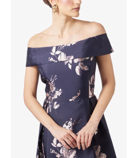 A-line dress with off-the-shoulder design