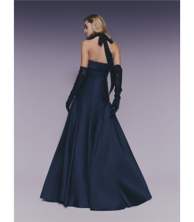 Vestido corte A, strapless