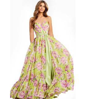 A-line dress with floral print