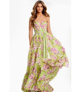 Vestido de corte A con estampado floral