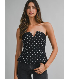 Polka dot bustier top