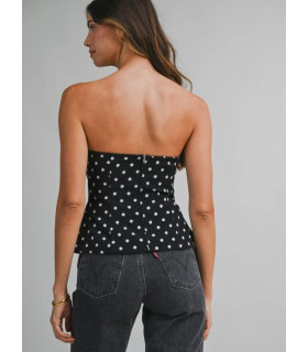 Polka dot bustier top