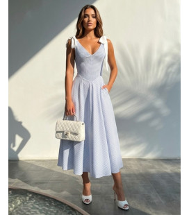Vestido con escote en V y lazos en los hombros