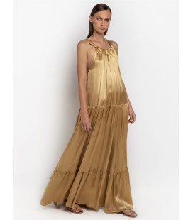 Halter neckline dress with open back