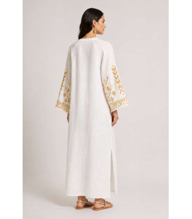 Dress with embroidered bell sleeves