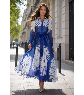 Long sleeve printed dress