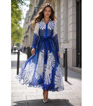 Vestido estampado manga larga