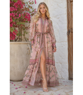 Vestido de organza con estampado bohemio