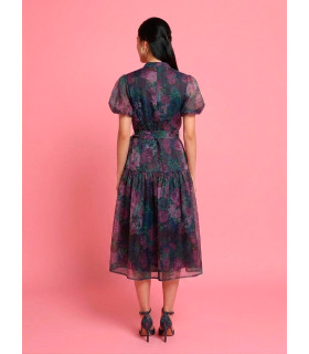Floral dress with puff sleeves