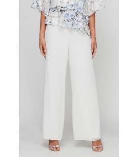 Silky Chiffon Straight-Leg Pant