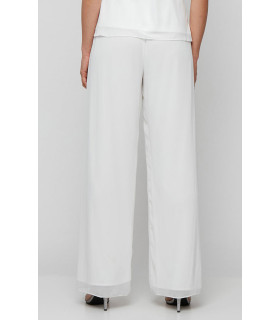Silky Chiffon Straight-Leg Pant