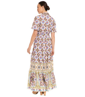 Vestido estampado de manga corta