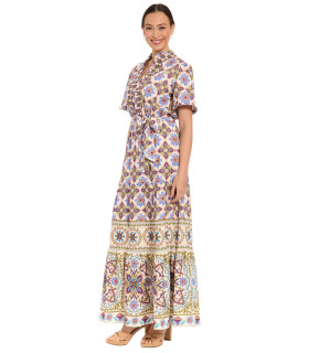 Vestido estampado de manga corta