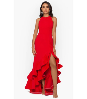 Vestido con volantes y capas