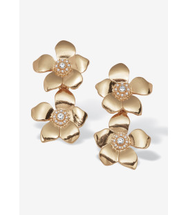 Pendientes con forma de flor en tono dorado