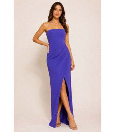 Strapless dress with leg slit