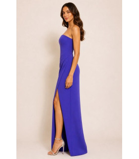 Strapless dress with leg slit