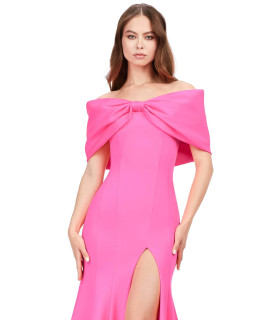 Off-the-shoulder dress with bow design