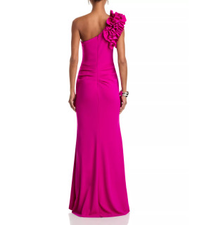 One-shoulder dress with ruffles