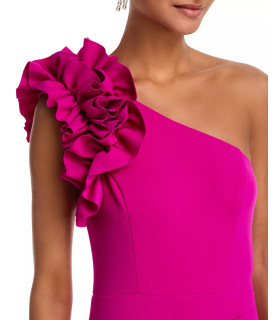 One-shoulder dress with ruffles