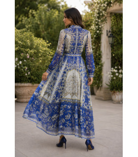 Vestido de organza con estampado floral