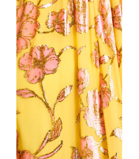 Halter neck dress with 3D flower