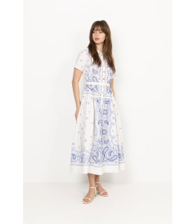 Vestido camisero de manga corta con botones en la parte delantera