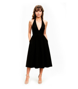 Vestido halter con escote en V