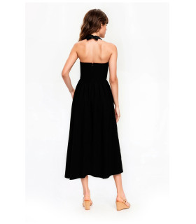 Halter dress with V-neck