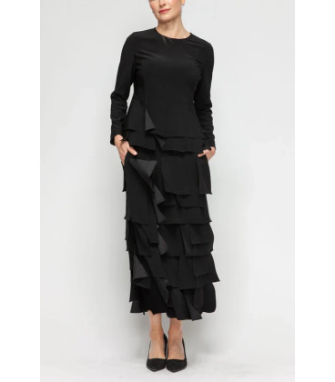 Layered skirt and long-sleeved blouse set