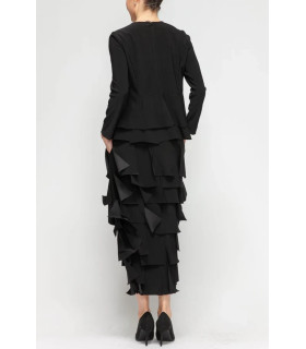 Layered skirt and long-sleeved blouse set