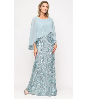 Embroidered Sequin Scoop Dress