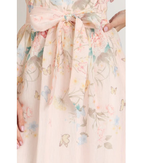 Vestido estampado floral con escote corazón