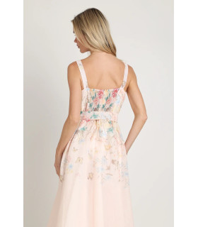 Vestido estampado floral con escote corazón