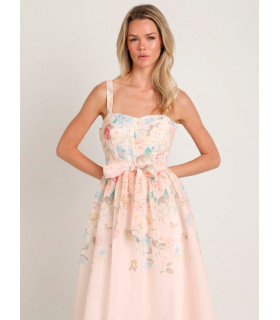 Vestido estampado floral con escote corazón